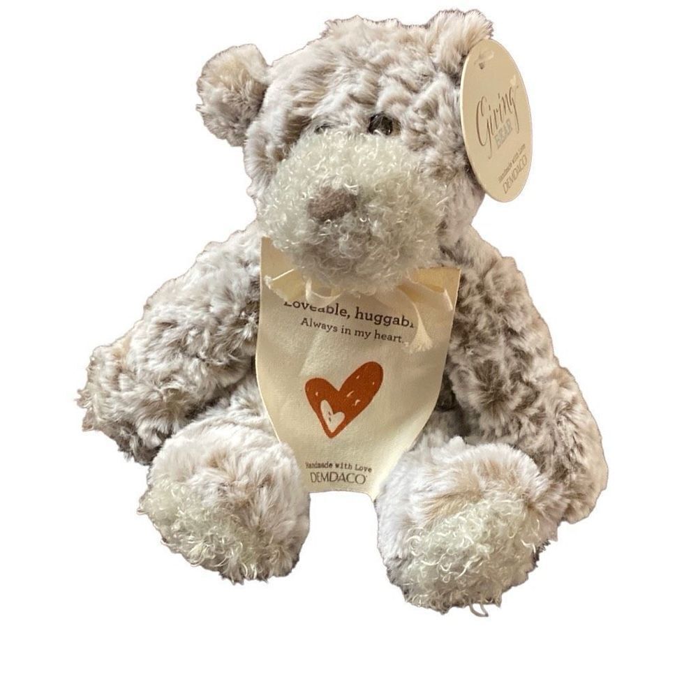 Demdaco Mini Giving Bear 8” Hand Made with Love Plush Stuffed Animal Soft NWT